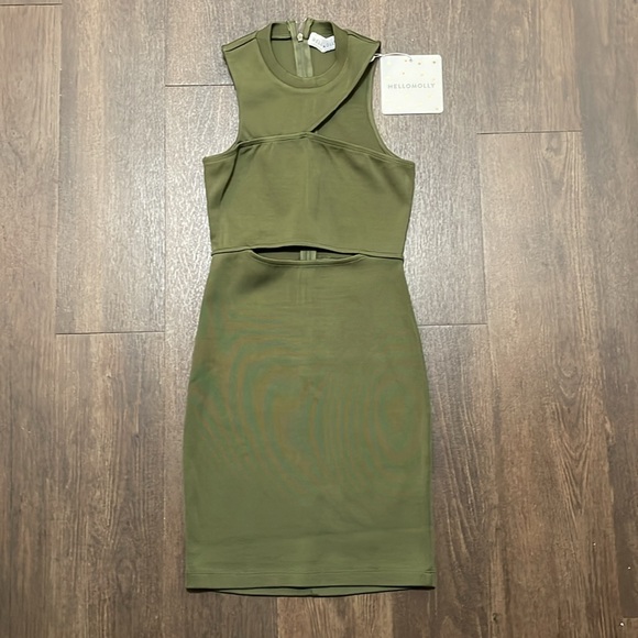 HELLO MOLLY FLYING FIRST CLASS DRESS KHAKI SIZE XS - Picture 10 of 10